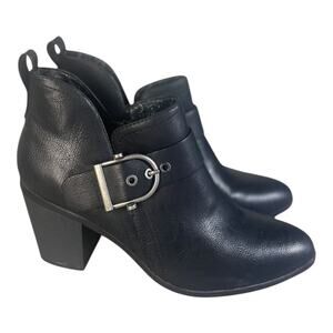 BareTraps Women’s Karina Black Vegan Leather Block Heel Ankle Boots Size-10m